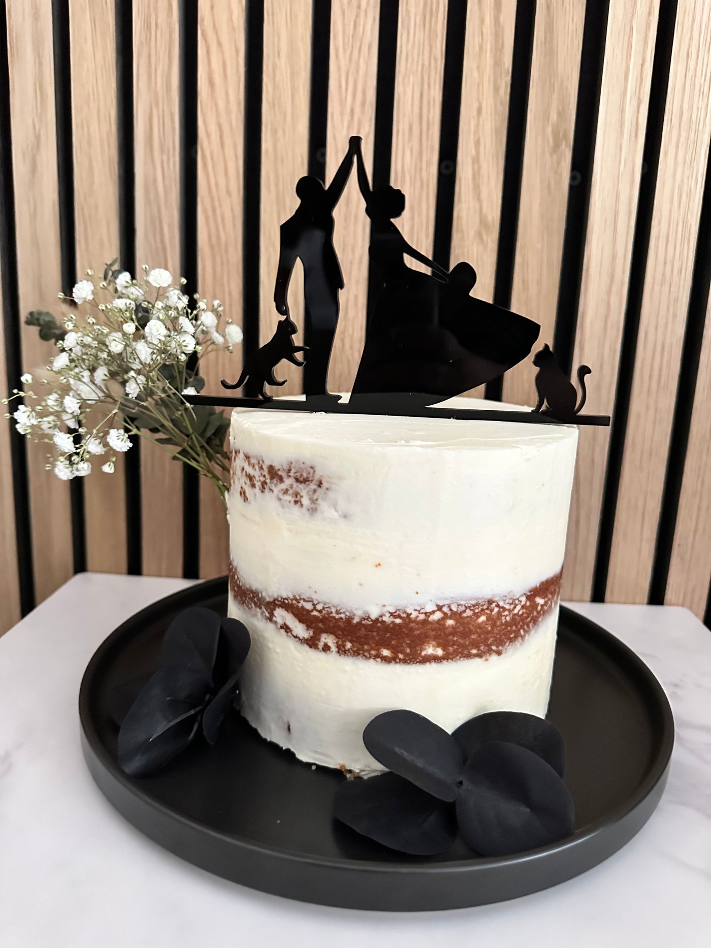 Acrylic Cake Topper Wedding with Cats