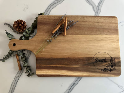 Personalized Wooden Charcuterie & Bread Board: Custom Engraved Serving Platter for Weddings and Housewarming
