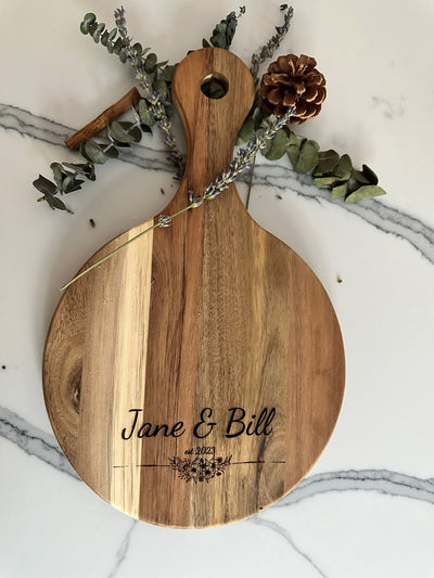 Personalized Wooden Charcuterie Serving Board: Custom Wedding, Housewarming, or Realtor Gift