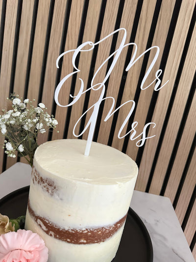 Acrylic Cake Topper Mr. & Mrs.