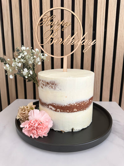 Wood Cake Topper Happy Birthday