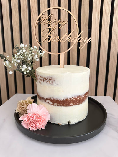 Wood Cake Topper Happy Birthday