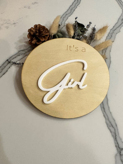 It’s a Boy Birth Announcement It’s a Girl Gender Reveal Wood Sign Hospital Sign 3D Wood Photo Prop Plaque Milestone Card