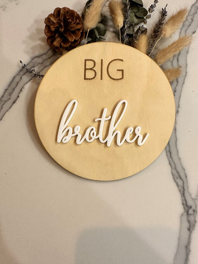 Big Sibling Photo Prop Sign, Baby Announcement, Sibling Announcement