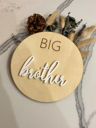 Big Sibling Photo Prop Sign, Baby Announcement, Sibling Announcement