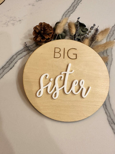 Big Sibling Photo Prop Sign, Baby Announcement, Sibling Announcement