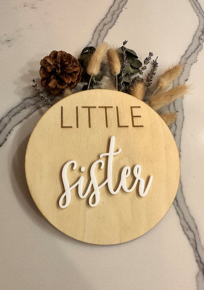 Little Sibling Photo Prop Sign, Baby Announcement, Sibling Announcement