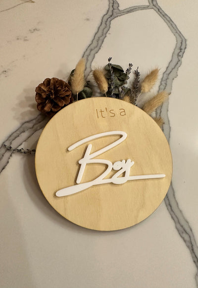 It’s a Boy Birth Announcement It’s a Girl Gender Reveal Wood Sign Hospital Sign 3D Wood Photo Prop Plaque Milestone Card