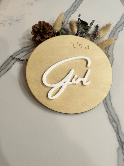 It’s a Boy Birth Announcement It’s a Girl Gender Reveal Wood Sign Hospital Sign 3D Wood Photo Prop Plaque Milestone Card