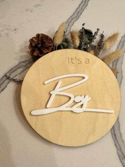 It’s a Boy Birth Announcement It’s a Girl Gender Reveal Wood Sign Hospital Sign 3D Wood Photo Prop Plaque Milestone Card