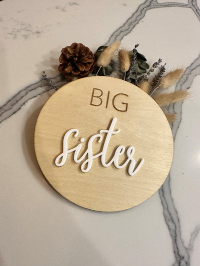Big Sibling Photo Prop Sign, Baby Announcement, Sibling Announcement