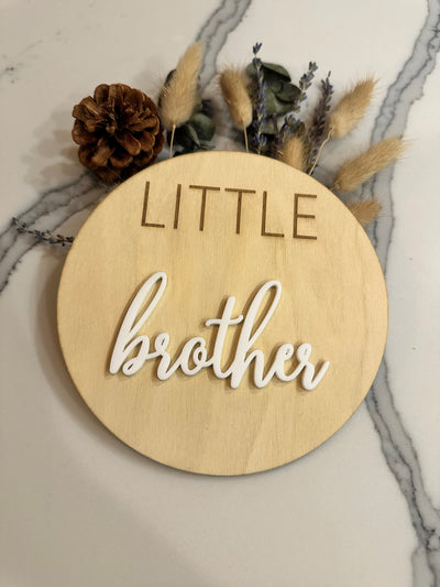 Little Sibling Photo Prop Sign, Baby Announcement, Sibling Announcement