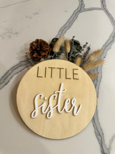 Little Sibling Photo Prop Sign, Baby Announcement, Sibling Announcement