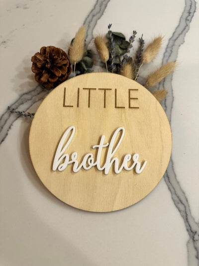 Little Sibling Photo Prop Sign, Baby Announcement, Sibling Announcement