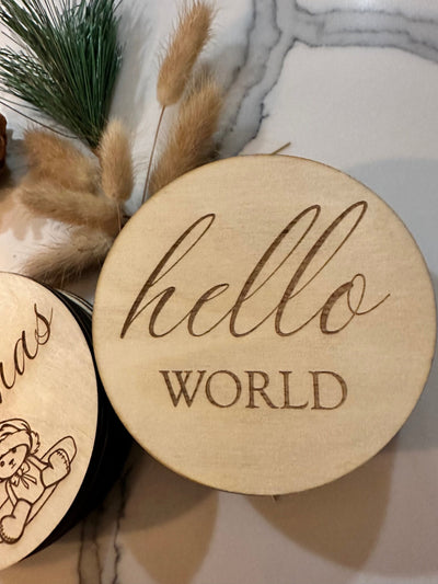 Wooden Monthly Baby Milestone Discs for Photography, Newborn Announcements & Shower Gifts
