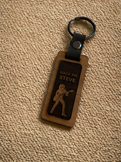 Personalized Wooden Keychain: Engraved Gift for Home, Car, Office - Birthday, Anniversary, Bridal, Realtor
