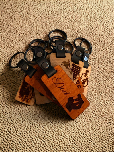 Wooden Keychain: Engraved Gift for Home, Car, Office, Birthday, Anniversary, Sports & More