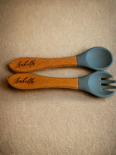 Baby Cutlery Set, Toddler Gifts, Utensil, Silicone Baby Spoon and Fork Set, Baby Shower Gift, Toddler Spoon and Fork, New Parents Gift