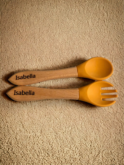 Baby Cutlery Set, Toddler Gifts, Utensil, Silicone Baby Spoon and Fork Set, Baby Shower Gift, Toddler Spoon and Fork, New Parents Gift