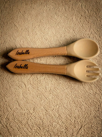 Baby Cutlery Set, Toddler Gifts, Utensil, Silicone Baby Spoon and Fork Set, Baby Shower Gift, Toddler Spoon and Fork, New Parents Gift