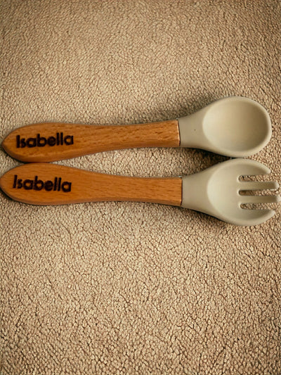 Baby Cutlery Set, Toddler Gifts, Utensil, Silicone Baby Spoon and Fork Set, Baby Shower Gift, Toddler Spoon and Fork, New Parents Gift