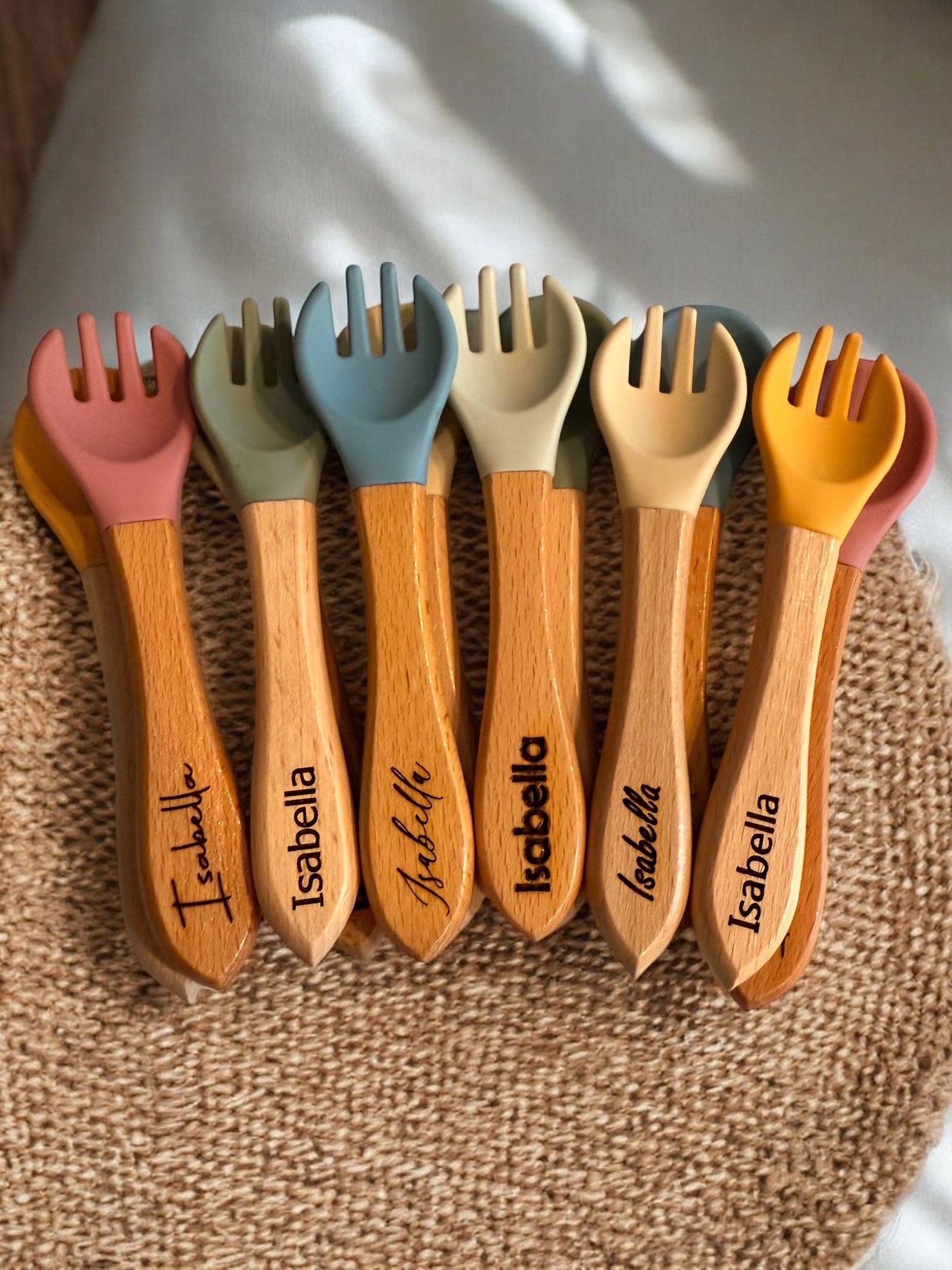 Baby Cutlery Set, Toddler Gifts, Utensil, Silicone Baby Spoon and Fork Set, Baby Shower Gift, Toddler Spoon and Fork, New Parents Gift