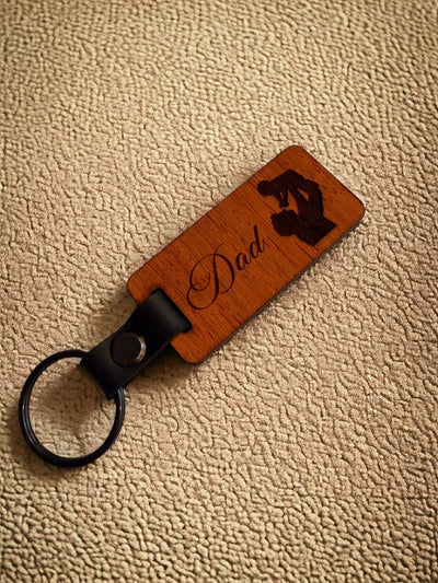 Wooden Keychain: Engraved Gift for Home, Car, Office, Birthday, Anniversary, Sports & More
