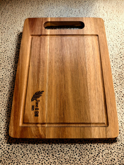 Personalized Charcuterie Board: Custom Engraved Wood Serving Platter for Weddings, Housewarming, Realtor Gifts