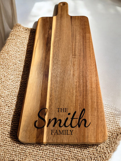 Personalized Charcuterie Board: Custom Engraved Wooden Serving Platter for Weddings, Housewarming & Realtors