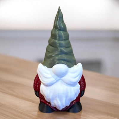 3D Printed Festive Gnome Figurine - Holiday Decor, Christmas Gift, Whimsical Home Accent