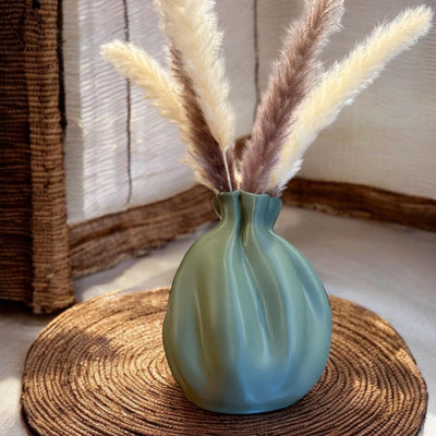 Unique 3D Printed Evergreen Bag Vase - Eco-Friendly Home Decor for Interior Design Enthusiasts