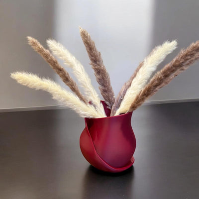 3D Printed Christmas Ribbon Vase: Unique Eco-Friendly Home Decor Gift for Interior Design Enthusiasts