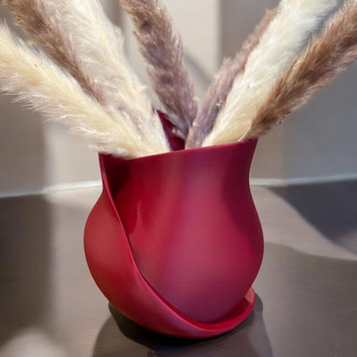 3D Printed Christmas Ribbon Vase: Unique Eco-Friendly Home Decor Gift for Interior Design Enthusiasts