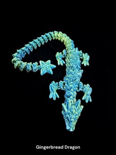 3D Printed Fantasy Articulated Unicorn & Gingerbread Dragon Figurine - Collectible Toy, Desk and Bookshelf Decor, Sensory Toy, Toddler Room