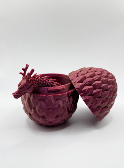 3D Printed Articulated Dragon with the "NEW" Egg: Fantasy Figurine, Collectible Toy Bookshelf and Desk Decor, Toddler Room Decor Easter Gift