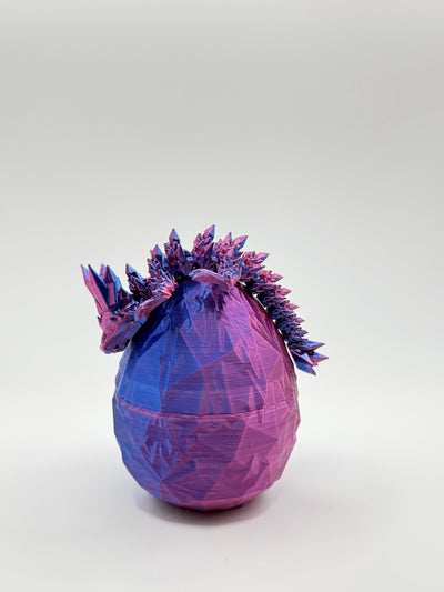 3D Printed Crystal Dragon, Articulated Dragon Figurine, Dragon Toy Handmade Children's Toys, Bookshelf Decor, Dragon Egg, Toddler Room Decor