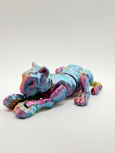 3D Printed Articulated Tiger: Sensory Fidget ToyFantasy Collectible Toddler Room Decor Birthday Gift, Bookshelf and Desk Decor Easter Gift