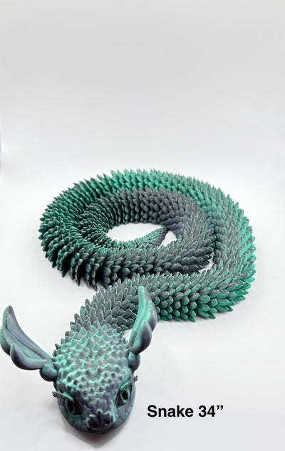 3D Printed Articulated Snake with Egg: Unique Sensory Toy, Bookshelf and Desk Decor, Birthday Gift, Toddlers Room Decor, Easter
