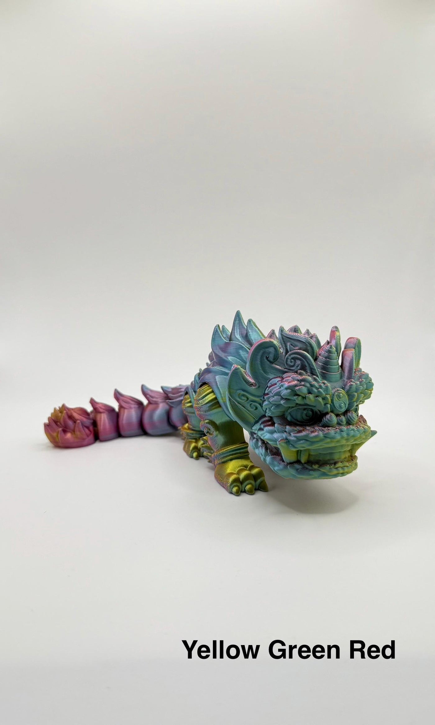 3D Printed Articulated Chinese Kirin Lion: Mythical Beast Fidget Toy & Fantasy Figurine for Collectors, Bookshelf and Desk Decor, Sensory