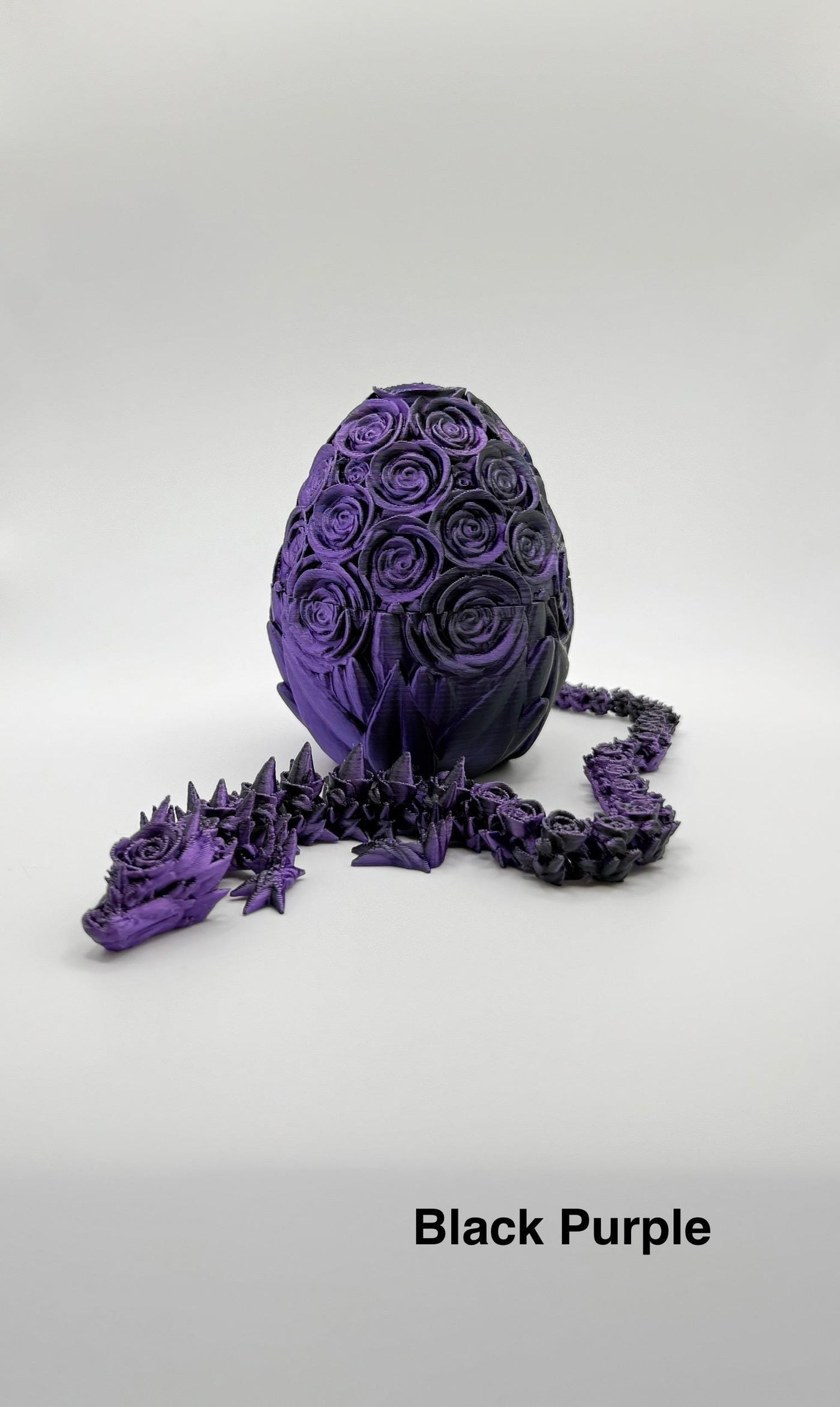 3D Printed Articulated Rose Dragon and Egg: Fantasy Figurine, Collectible & Sensory Toy, Bookshelf and Desk Decor, Toddler Room Decor