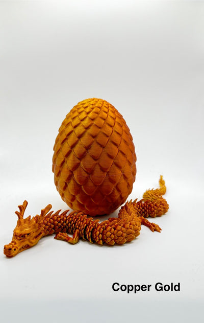 3D Printed Dragon, Dragon Egg, Articulated Dragon Figurine, Toddler Room Decor, Dragon Toy Handmade Children Toys, Bookshelf Decor