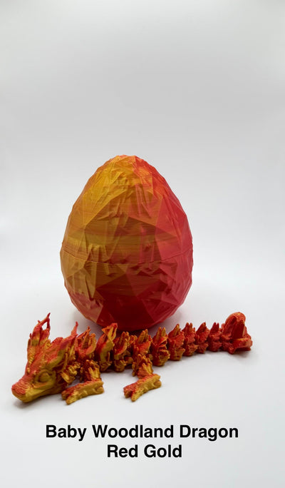 3D Printed Articulated Baby Dragon with Egg: Fantasy Toy, Collectible Decor, Unique Gift. Toddler Room Decor, Bookshelf and Desk Decor