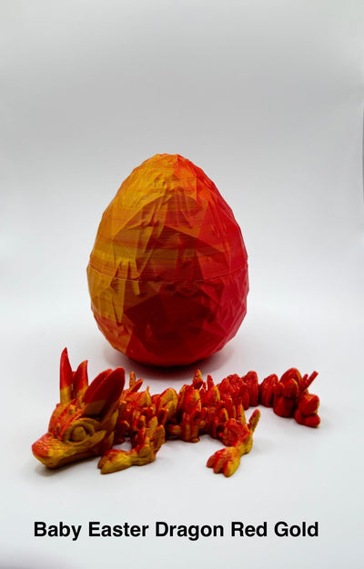 3D Printed Articulated Baby Dragon with Egg: Fantasy Toy, Collectible Decor, Unique Gift. Toddler Room Decor, Bookshelf and Desk Decor