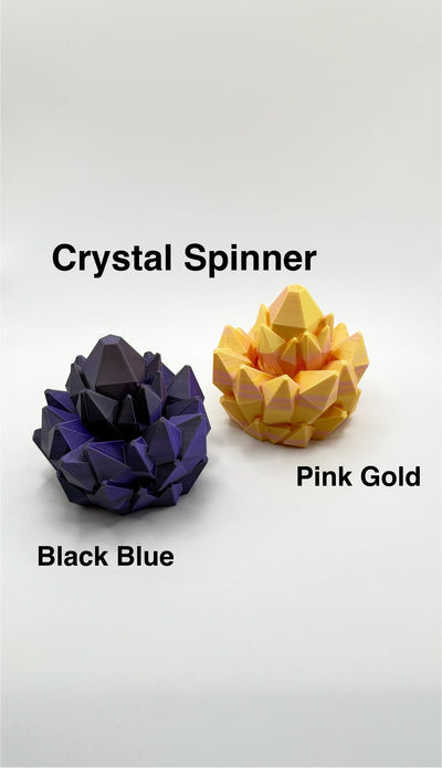 3D Printed Rose and Crystal Spinners Fidget-Transformable Stress Relief Toy, Colorful Gradient, Sensory Toy Birthday Gift Toddler Kids