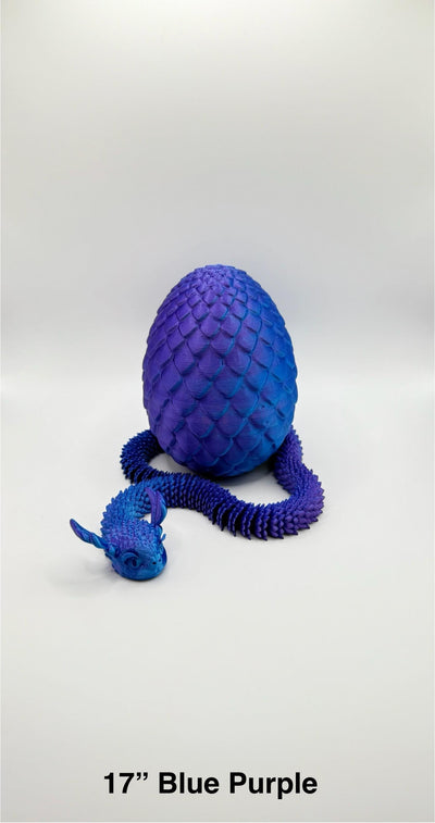 3D Printed Articulated Snake with Egg: Unique Sensory Toy, Bookshelf and Desk Decor, Birthday Gift, Toddlers Room Decor, Easter