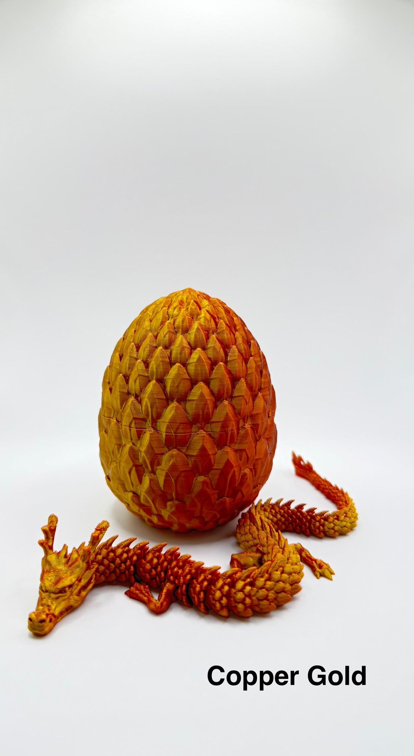 3D Printed Articulated Dragon with the "NEW" Egg: Fantasy Figurine, Collectible Toy Bookshelf and Desk Decor, Toddler Room Decor Easter Gift