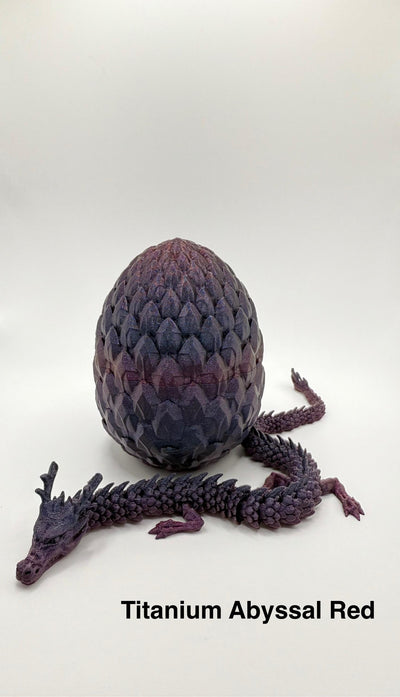 3D Printed Articulated Dragon with the "NEW" Egg: Fantasy Figurine, Collectible Toy Bookshelf and Desk Decor, Toddler Room Decor Easter Gift