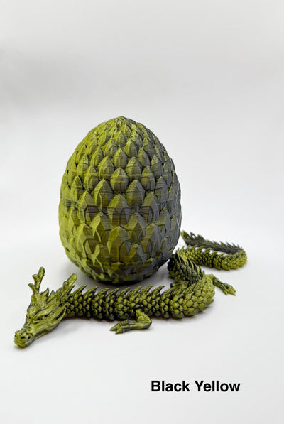 3D Printed Articulated Dragon with the "NEW" Egg: Fantasy Figurine, Collectible Toy Bookshelf and Desk Decor, Toddler Room Decor Easter Gift