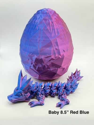 3D Printed Crystal Dragon, Articulated Dragon Figurine, Dragon Toy Handmade Children's Toys, Bookshelf Decor, Dragon Egg, Toddler Room Decor
