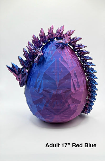 3D Printed Crystal Dragon, Articulated Dragon Figurine, Dragon Toy Handmade Children's Toys, Bookshelf Decor, Dragon Egg, Toddler Room Decor